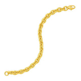 14K Yellow Gold Mirror Rolo Link Chain Bracelet (7.30 mm) thumbnail 6