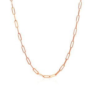 14K Rose Gold Delicate Paperclip Chain (2.10 mm)