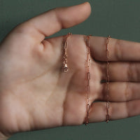 14K Rose Gold Delicate Paperclip Chain (2.10 mm)