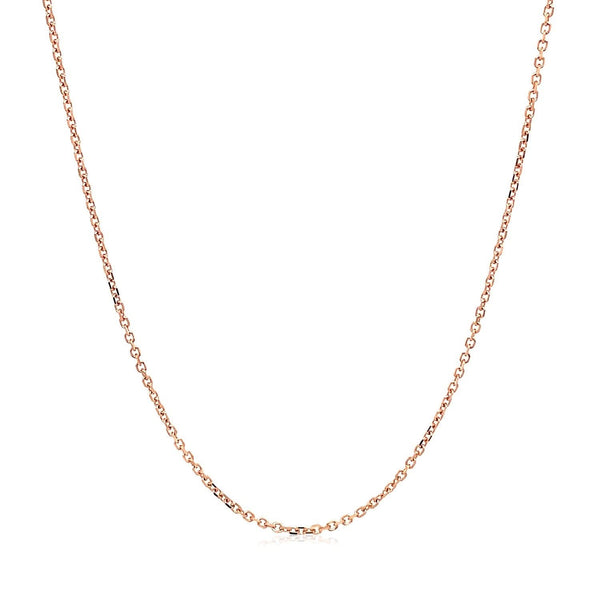 18k Rose Gold Diamond Cut Cable Link Chain (1.10 mm)