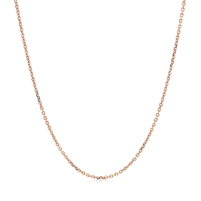 18k Rose Gold Diamond Cut Cable Link Chain (1.10 mm)