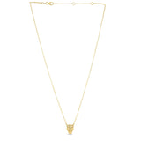 14K yellow gold panther head necklace pendant with detailed feline face thumbnail 1