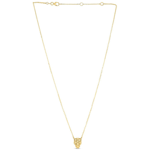 14K yellow gold panther head necklace pendant with detailed feline face