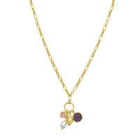 Sterling Silver Rhodium Plated Cubic Zirconia Charm Necklace