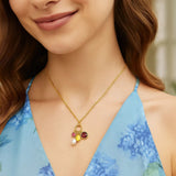Sterling Silver Rhodium Plated Cubic Zirconia Charm Necklace thumbnail 3