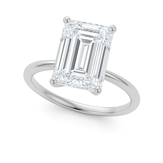 10K white gold ring with 5 carat solitaire lab grown diamond center stone