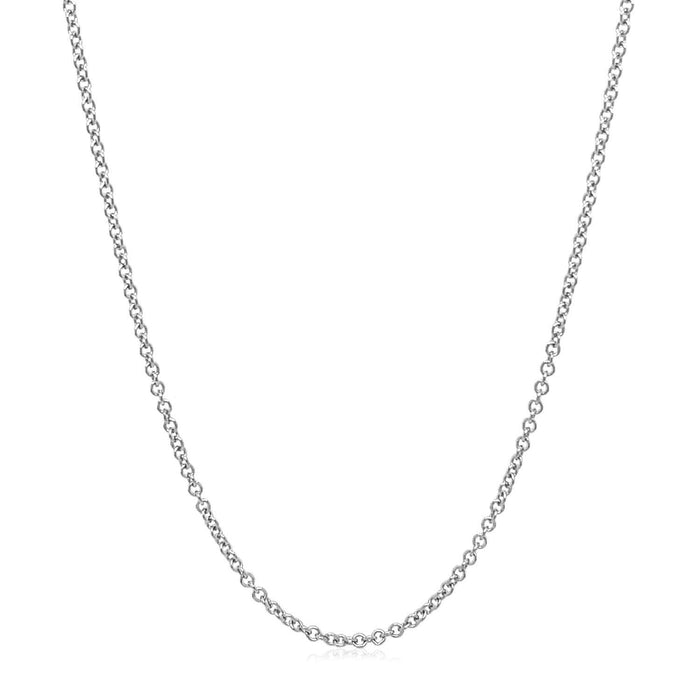 Sterling Silver Rhodium Plated Round Cable Chain (1.50 mm)