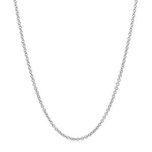 Sterling Silver Rhodium Plated Round Cable Chain (1.50 mm)