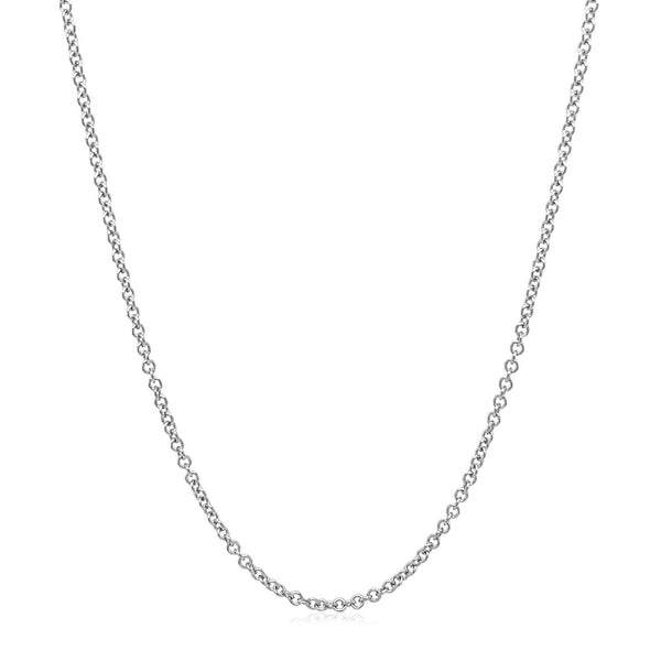 Sterling Silver Rhodium Plated Round Cable Chain (1.50 mm)