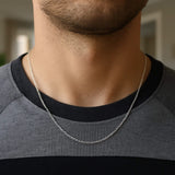 Sterling Silver Rhodium Plated Round Cable Chain (1.50 mm) thumbnail 6