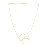 14K Yellow Gold Yours Truly Large Initial R Necklace thumbnail 2