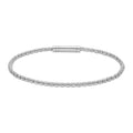 14K white gold fancy ice chain bracelet with faceted links, 2.70 mm width