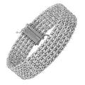 14K white gold medium red carpet bracelet with wide polished links