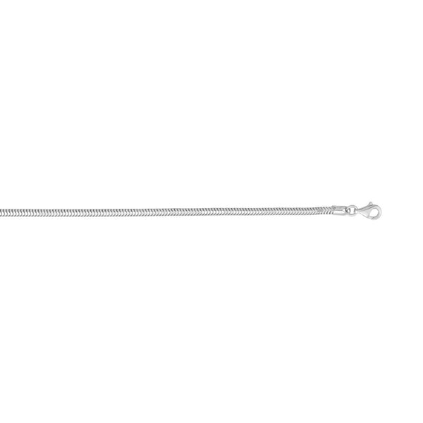 Sterling Silver Rhodium Plated Octagonal Snake Chain (3.00 mm)
