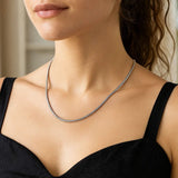 Sterling Silver Rhodium Plated Octagonal Snake Chain (3.00 mm) thumbnail 5
