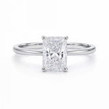 2 Carat Radiant Lab Grown IGI G/VS1 Diamond Solitaire Ring in 10K White Gold thumbnail 3