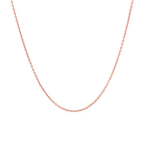 14k Pink Gold Round Cable Link Chain (1.10 mm)