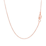 14k Pink Gold Round Cable Link Chain (1.10 mm) thumbnail 3