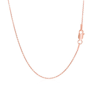 14k Pink Gold Round Cable Link Chain (1.1 mm)