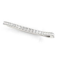 14K white gold ring with curved row of round diamond stones
