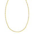 14K yellow gold flat pebble link necklace, 2.50 mm width, no stones
