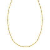 14K yellow gold flat pebble link necklace, 2.50 mm width, no stones thumbnail 1