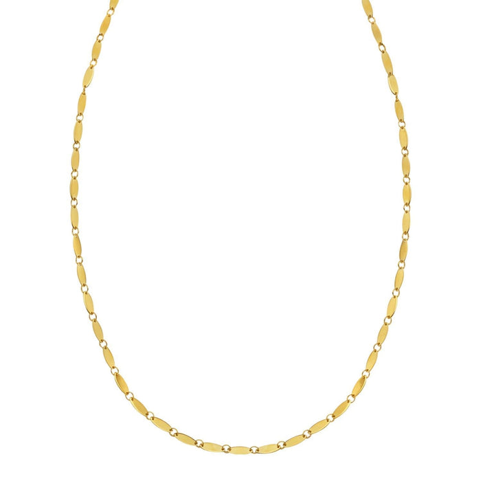 14K Yellow Gold Flat Pebble Link Necklace (2.50 mm)