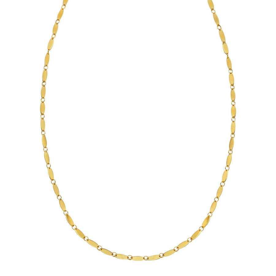 14K Yellow Gold Flat Pebble Link Necklace (2.50 mm)
