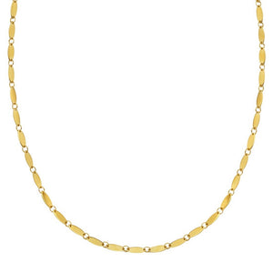14K Yellow Gold Flat Pebble Link Necklace (2.50 mm)