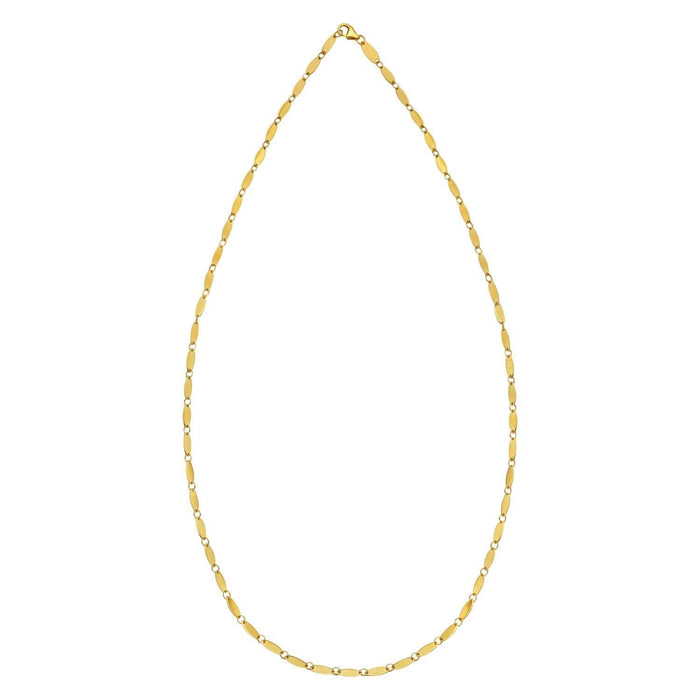 14K Yellow Gold Flat Pebble Link Necklace (2.50 mm)