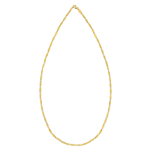 14K Yellow Gold Flat Pebble Link Necklace (2.50 mm)