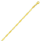14K Yellow Gold Flat Pebble Link Necklace (2.50 mm) thumbnail 4