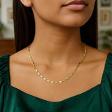 14K Yellow Gold Flat Pebble Link Necklace (2.50 mm) thumbnail 5