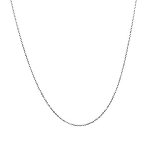 14k White Gold Diamond Cut Cable Link Chain (0.68 mm)