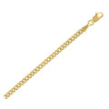 14K yellow gold Gourmette chain with flat diamond-cut links at 2.80 mm