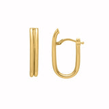 Double Oval Tube Hoop Earrings in 14K Yellow Gold thumbnail 2