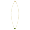 14K yellow gold hexagon pendant necklace with green malachite stone