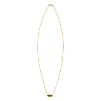 14K Yellow Gold Hexagon Malachite Pendant Necklace