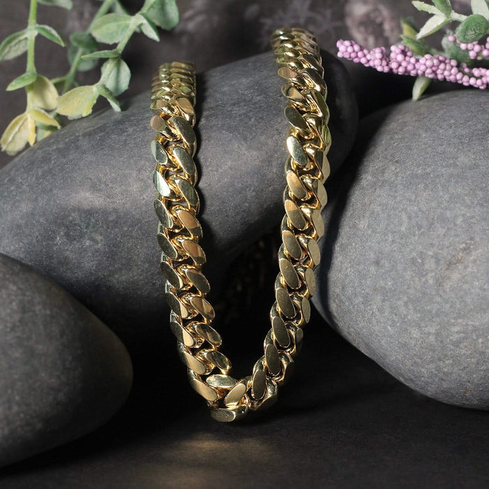 14k Yellow Gold Classic Miami Cuban Solid Chain (9.20 mm)