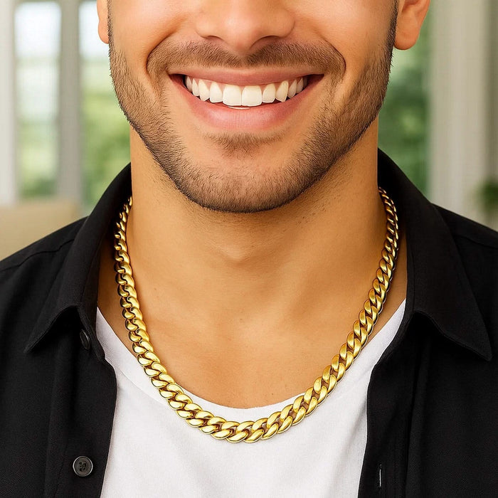14k Yellow Gold Classic Miami Cuban Solid Chain (9.20 mm)