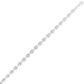 925 rhodium plated sterling silver puffed mariner chain, 7.80 mm width