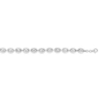 Sterling Silver Rhodium Plated Lite Puffed Mariner Chain (7.80 mm)