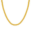 14K yellow gold bead chain necklace with 7mm rounded gold beads