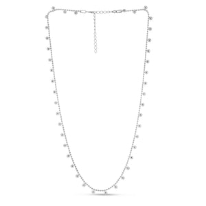 Sterling Silver Rhodium Plated Bead Necklace