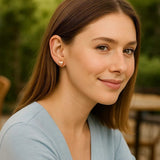 14k Rose Gold Puffed Heart Shape Shiny Earrings thumbnail 2