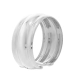 Sterling Silver Rhodium Plated Bold Ribbed Cuff Bangle (25.00 mm) thumbnail 1