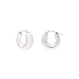 925 sterling silver small graduated hoop earrings with polished finish thumbnail 1