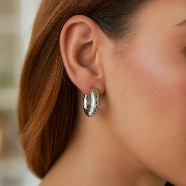 Sterling Silver Small Graduated Hoop Earrings