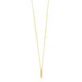 14K yellow gold initial I pendant with polished vertical letter and top bail