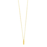 14K yellow gold initial I pendant with polished vertical letter and top bail thumbnail 1